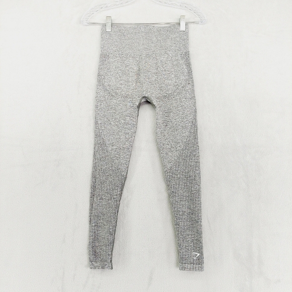 NEW Gymshark Gray Logo Stretch Flex High Waisted Activewear Leggings P4500 - Picture 5 of 9